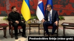 Sastanak predsednika Ukrajine i Srbije Volodimira Zelenskog i Aleksandra Vučića u Palati Srbija, 8. decembar 2026. 