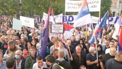 Protest opozicije u Banjaluci na Trggu Krajina 2. oktobra 2021. 