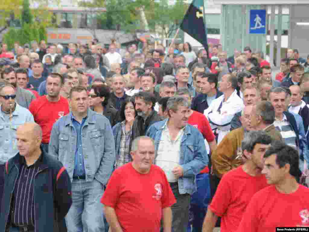 Protesti radnika Željezare Nikšić, 5. oktobar 2010, foto: Savo Prelević