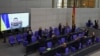 Уладзімір Зяленскі падчас онлайн-выступу перад дэпутатамі нямецкага Бундэстагу