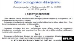 Zakon o crnogorskom državljanstvu