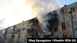 Последствия российского удара по жилому сектору в Харькове