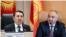 Жогорку Кеңештин азыркы жана мурдагы төрагалары Марлен Маматалиев жана Нурланбек Тургунбек уулу. Коллаж сүрөт. 
