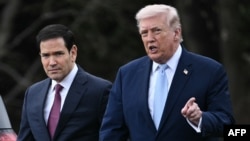 US President Donald Trump (right) and US Secretary of State Marco Rubio (file photo)