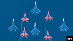 Рэпэтыцыя ваеннага параду ў Сэвастопалі