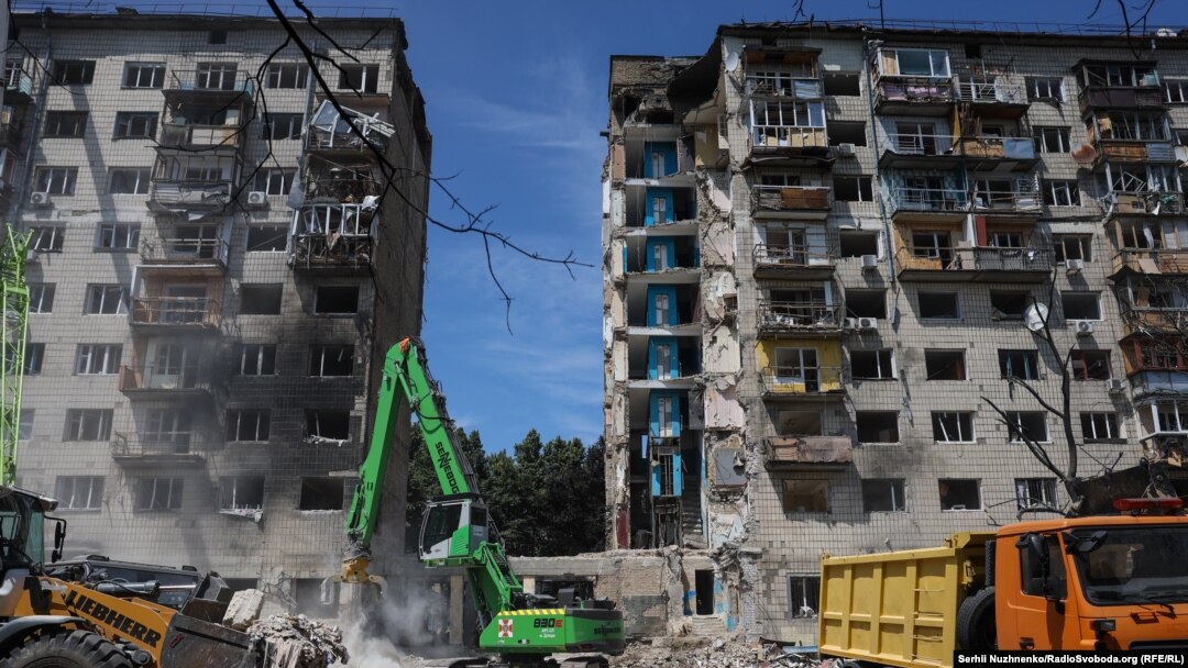 Districtul Solomianski din Kiev, a doua zi după bombardamentul rus, 18 iunie 2025.
