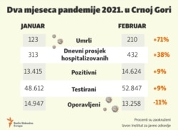 Infographic:Infographic: Two months of pandemic in 2021 in Montenegro