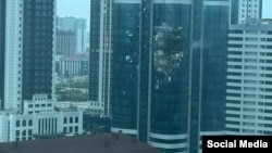 Zgrada je oštećena nakon očiglednog napada dronom na glavni grad Čečenije, Grozni, 5. decembra.
