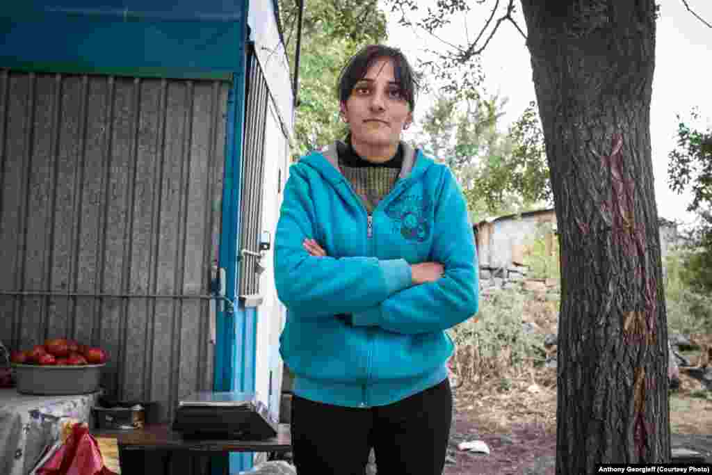 A resident of a shantytown in Gyumri