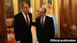 Russia - Russian Foreign Minister Sergei Lavrov meets with his Armenian counterpart Aya Ayvazian in Moscow, April 1, 2021.