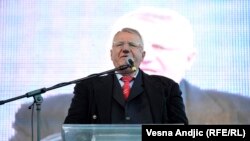 Vojislav Šešelj na mitingu u Beogradu, mart 2016.