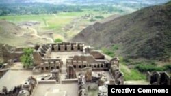 The Takht-i-Bahi complex of 1st-century Buddhist monastery near Swat. 