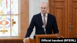 Radu Musteață, fost ministru al Agriculturii, în timpul depunerii jurământului, 22 iulie 2026