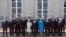 France -- US President Barack Obama participates in a group photo of world leaders attending the D-Day 70th Anniversary ceremonies at Chateau de Benouville in Benouville, June 6, 2014