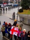 Georgian Anti-Government Protesters Form Human Chain Georgian Anti-Government Protesters Form Human Chain