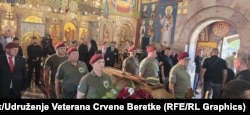 Pripadnici Udruženja Veterana Crvene beretke na sahrani Ratku Mladiću, septembar 2026.