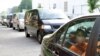 A police convoy carrying alleged Somali pirates stands in front of a prison in Hamburg, northern Germany, on June 10.