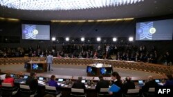 Міністри закордонних справ беруть участь у засіданні Ради Україна-НАТО в рамках сесії міністрів закордонних справ у штаб-квартирі Альянсу в Брюсселі 4 квітня 2024 року