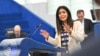 Віцепрезидентка Європарламенту Піна Пічерно (Італія) під час дебатів у про небезпеку нормалізації відносин з Росією, включаючи її участь у великих культурних та спортивних заходах. Страсбург, Франція, 29 квітня 2026 року