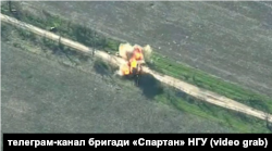 Батальйону Black Sky бригади «Спартан» НГУ знищує вантажівку з військовими РФ в районі Пісків під Донецьком