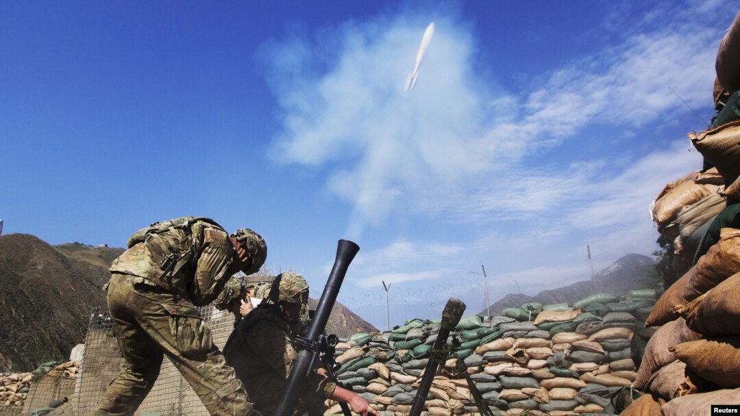 U.S. soldiers fire a mortar rounds at suspected insurgent positions in the Pech River valley in Kunar Province (file photo).