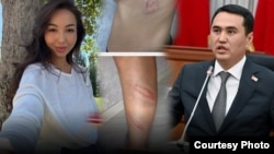  Асел Азаматова жана Элдар Сулайманов. Коллаж. Сүрөт Азаматованын уруксаты менен анын соцтармактагы баракчасынан алынды. 