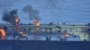 Petrolierul Sounion incendiat în Marea Roșie. 