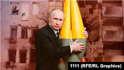 Коллаж:Путин и "Орешник"