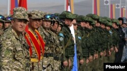 Armenia - Soldiers from CSTO member states start joint exercises at the Baghramian training ground, 30Sep2015.