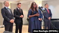 Assita Kanko, deputy chair of the European Conservatives and Reformists (ECR), speaks in Washington, DC.