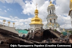 Пошкоджена російським БпЛА будівля Успенського собору Києво-Печерської лаври, Київ, Україна, 15 червня 2026 року