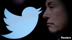 Илустрација: Логото на Твитер и сопственикот Елон Маск