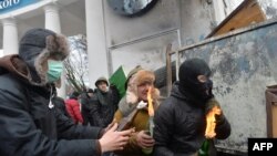 На Грушевського в Києві триває протистояння, 20 січня 2014 року