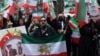Iranians living in Turkey rally to support the protests happening in Iran, in Yalova, western Turkey, on January 16.