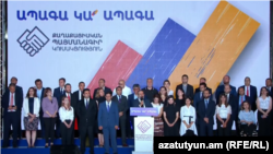 Armenia - Prime Minister Nikol Pashinian and his Civil Contract party hold a post-election rally in Yerevan, June 21, 2021.