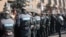 Armenia - Riot police deployed during an anti-government demonstration in Yerevan, 6Feb2014.