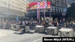 Blokada saobraćaja na Terazijama u centru Beograda, 1. jul 2025.