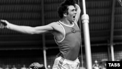 Pole vaulter Konstantin Volkov competing at the 1980 Moscow Olympics, where he won silver. He was told he needed to go through "a special drugs program."