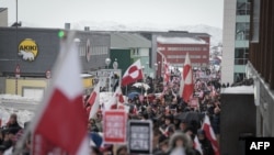 Митинг в столицата на Гренландия Нуук в събота, 17 януари