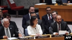 UN - Armenian Foreign Minister Ararat Mirzoyan speaks during a UN Security Council meeting on Nagorno-Karabakh, at UN headquarters in New York on September 21, 2023.