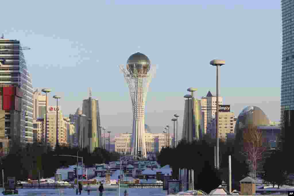 A view of the center of the Kazakh capital, Nur-Sultan, on January 20.