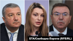 Драгомир Стойнев от БСП, Павела Митова от ИТН и Костадин Ангелов от ГЕРБ. Колаж.