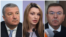 Драгомир Стойнев от БСП, Павела Митова от ИТН и Костадин Ангелов от ГЕРБ. Колаж.