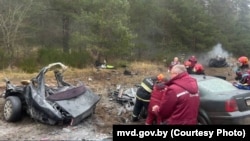 Наступствы суткненьня двух аўтамабіляў. 19 сьнежня 2025 году