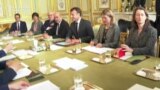 French President Hosts Ukrainian Presidential Candidate Zelenskiy