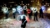 RUSSIA -- People draw hearts with their cellphones flashlights in support of jailed opposition leader Aleksei Navalny and his wife Yulia Navalnaya, in Moscow, February 14, 2021