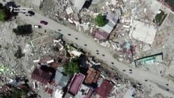 Aerial Footage Shows Devastation On Indonesian Island After Quake And Tsunami