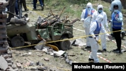 The site of the deadly blast in Lahore