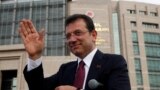 FILE PHOTO: Istanbul Mayor Imamoglu addresses his supporters in front of the Caglayan Courthouse