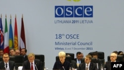 Президент Литви Даля Ґрібаускайте на Вільнюському форумі ОБСЄ, 6 грудня 2011 року